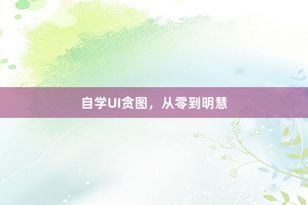 自学UI贪图，从零到明慧